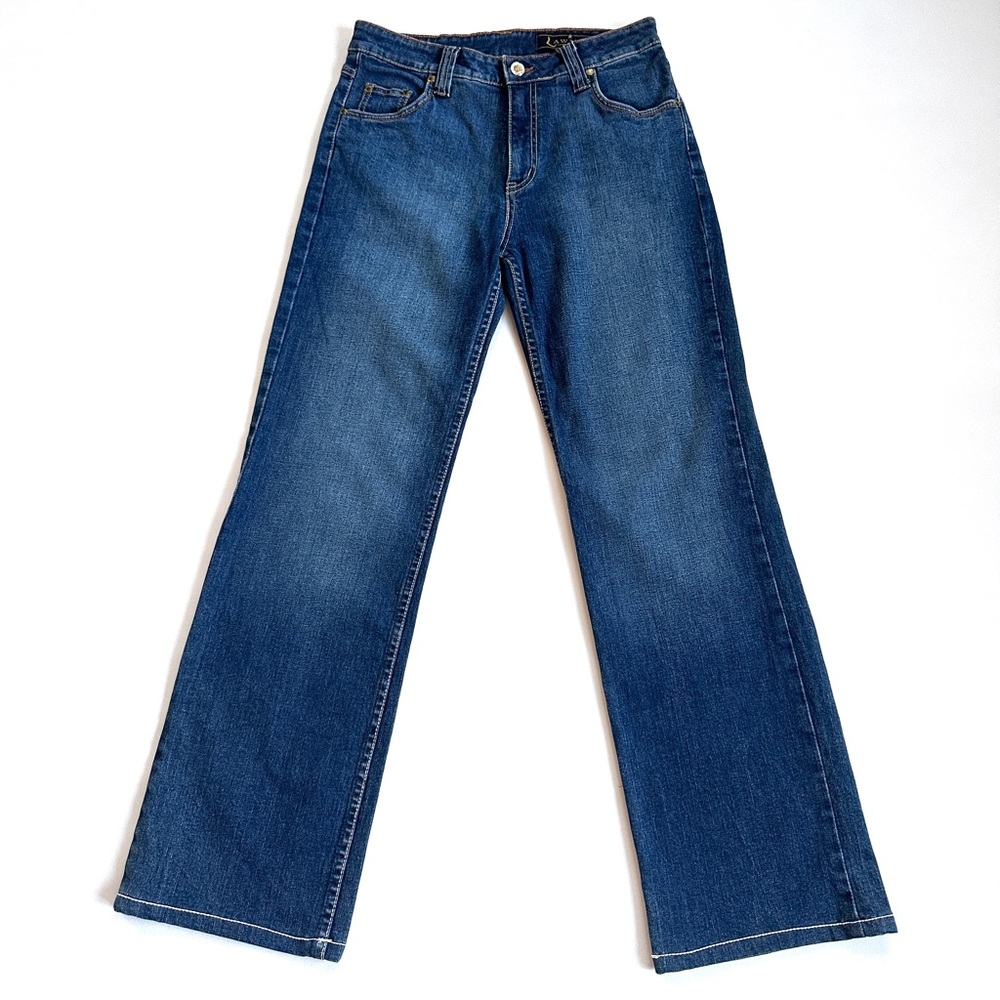 LAWMAN VTG 90s Y2K HIGH WAIST BARE-BACK COLUMN STRAIGHT LEG JEANS Sz. 7/8x30”